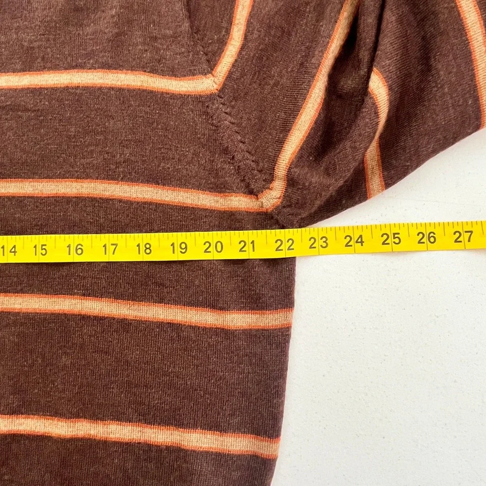 Jos A Bank Signature Collection Brown Striped 100% Merino Wool Sweater Mens M